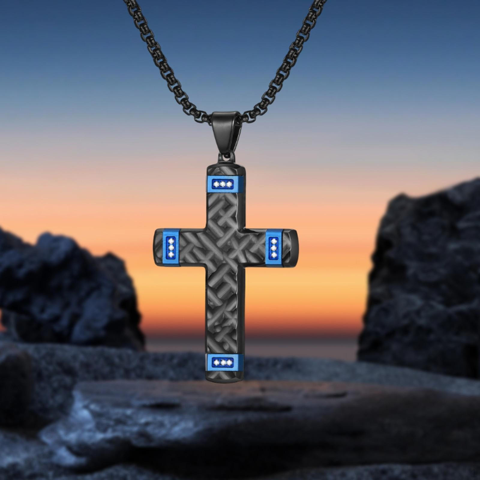 Cross Pendant Necklace Metal Stylish Chain for Party Commuting Gift Blue
Cross Pendant Necklace Metal Stylish Chain for Party Commuting Gift Blue