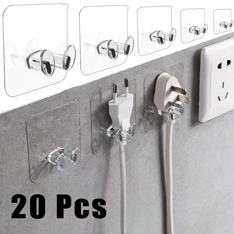 20pcs Multi-Functional Plug Hooks Sticky Hooks Strong Adhesive No Hole Punching, Transparent Waterproof
20pcs Multi-Functional Plug Hooks Sticky Hooks Strong Adhesive No Hole Punching, Transparent Waterproof