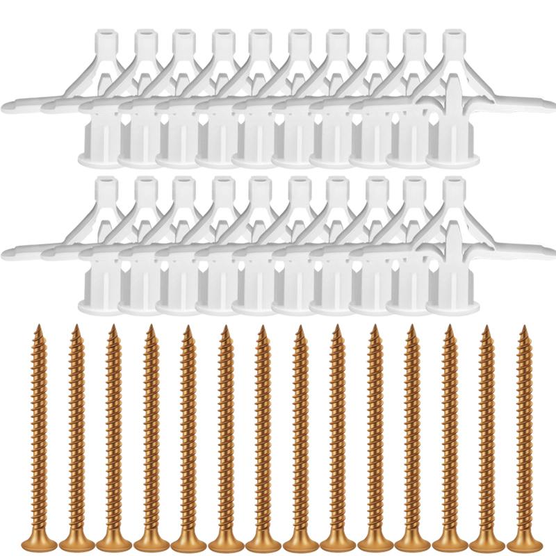 Plasterboard Dowels with Fixings Screws Self-Drilling Expansion Screw Tube Drywall Anchor Bolts Fastener Kits Hardware Tools (as the picture,20PCS(10sets))
Plasterboard Dowels with Fixings Screws Self-Drilling Expansion Screw Tube Drywall Anchor Bolts Fastener Kits Hardware Tools (as the picture,20PCS(10sets))