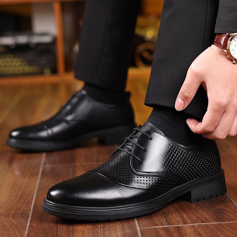 Dress leather shoes men s cowhide hollow breathable casual lace-up pointed soft sole men s sandals tide 2025 38
Dress leather shoes men s cowhide hollow breathable casual lace-up pointed soft sole men s sandals tide 2025 38
