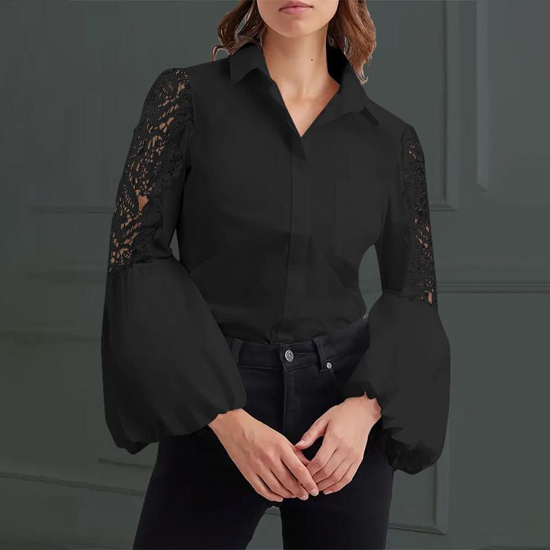 VONDA Женская мода лацкан кружева длинный рукав однотонные рубашки S чёрный
VONDA Женская мода лацкан кружева длинный рукав однотонные рубашки S чёрный