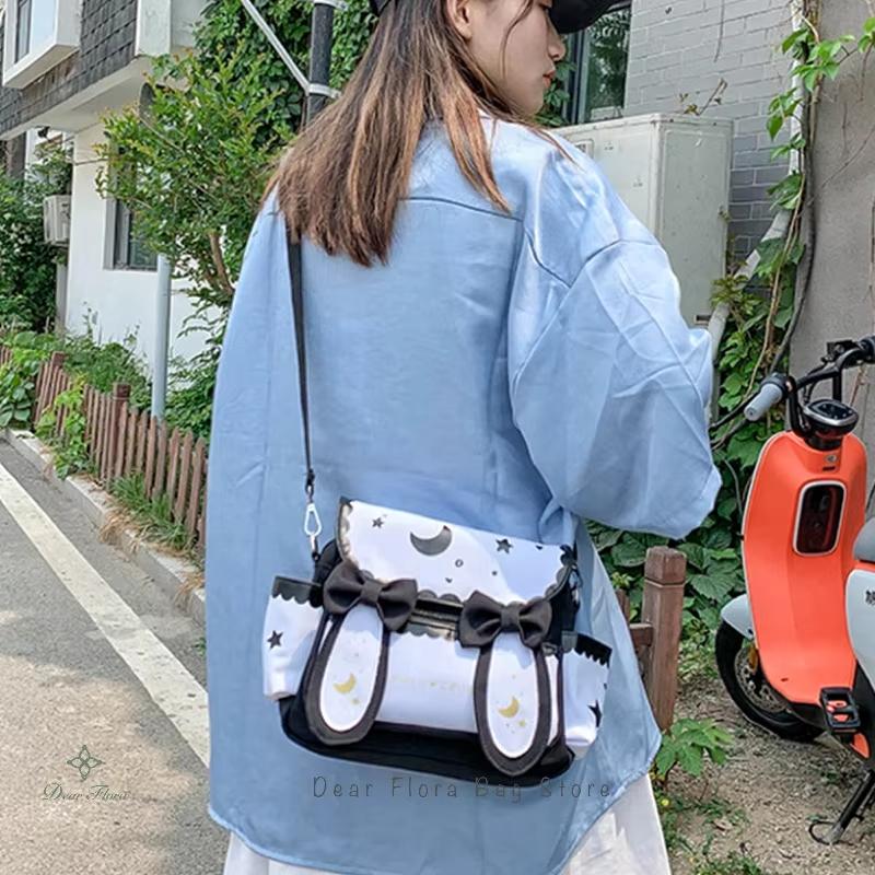 Y2K Cute Girl Lolita Bow Rabbit Shoulder Bags Women Star Moon Canvas Crossbody Bag Korean Kawaii Messenger Bag Sweet Satchel Bag 24x19x7cm чёрный
Y2K Cute Girl Lolita Bow Rabbit Shoulder Bags Women Star Moon Canvas Crossbody Bag Korean Kawaii Messenger Bag Sweet Satchel Bag 24x19x7cm чёрный
