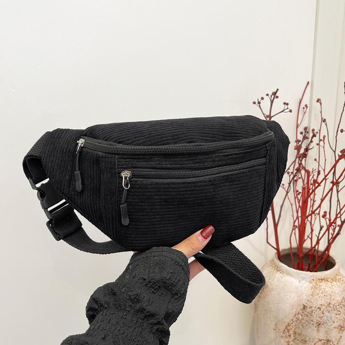 Women Waist Bag Corduroy Student Shoulder Handbag Crossbody Chest Breast Bag Fanny Pack Fashion Phone Female Bum Belt Purse чорний
Women Waist Bag Corduroy Student Shoulder Handbag Crossbody Chest Breast Bag Fanny Pack Fashion Phone Female Bum Belt Purse чорний