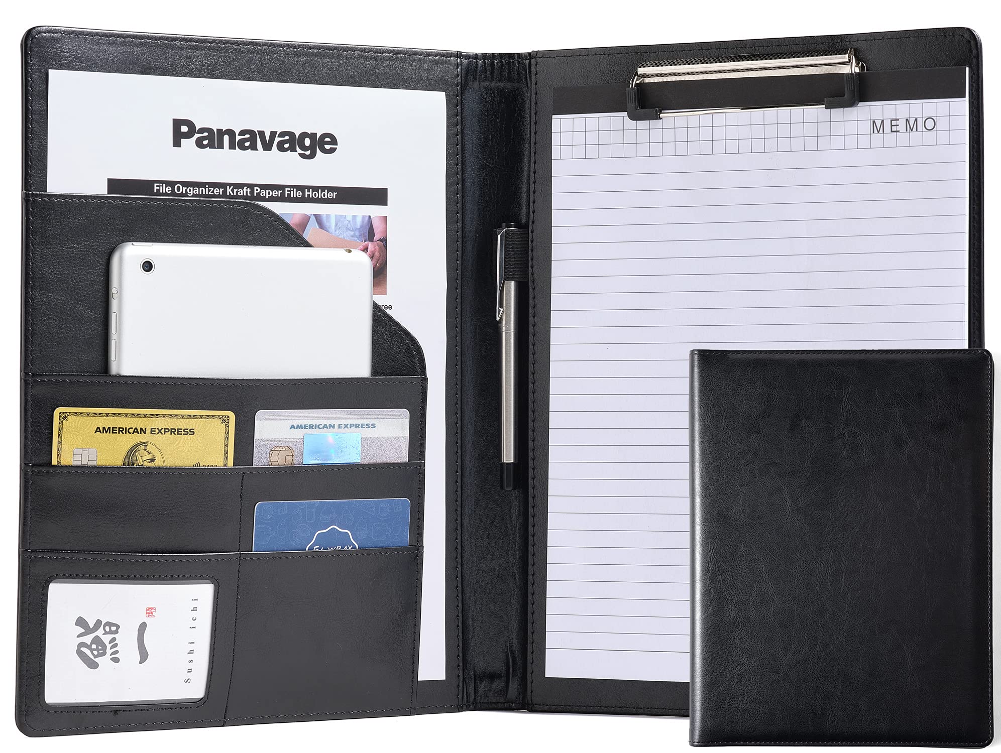 Папка-планшет Panavage Binder A4, ПУ-файл с зажимом, многофункциональный держатель для ручек с карманом, держатель для визиток, блокнот (черный)
Папка-планшет Panavage Binder A4, ПУ-файл с зажимом, многофункциональный держатель для ручек с карманом, держатель для визиток, блокнот (черный)