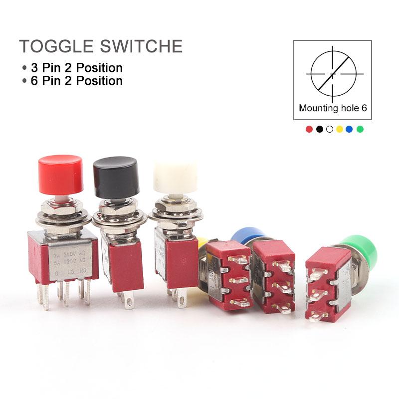 5Pcs 3Pin 6Pin C-NO-NC 6mm Mini Momentary Automatic return Push Button Switch (ON)-OFF 5A125V/2A250V Toggle Switches 5PCS
5Pcs 3Pin 6Pin C-NO-NC 6mm Mini Momentary Automatic return Push Button Switch (ON)-OFF 5A125V/2A250V Toggle Switches 5PCS