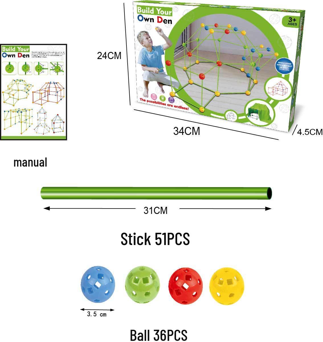 Детский творческий набор для поделок из бусин и строительных блоков для создания палатки-форта
Детский творческий набор для поделок из бусин и строительных блоков для создания палатки-форта