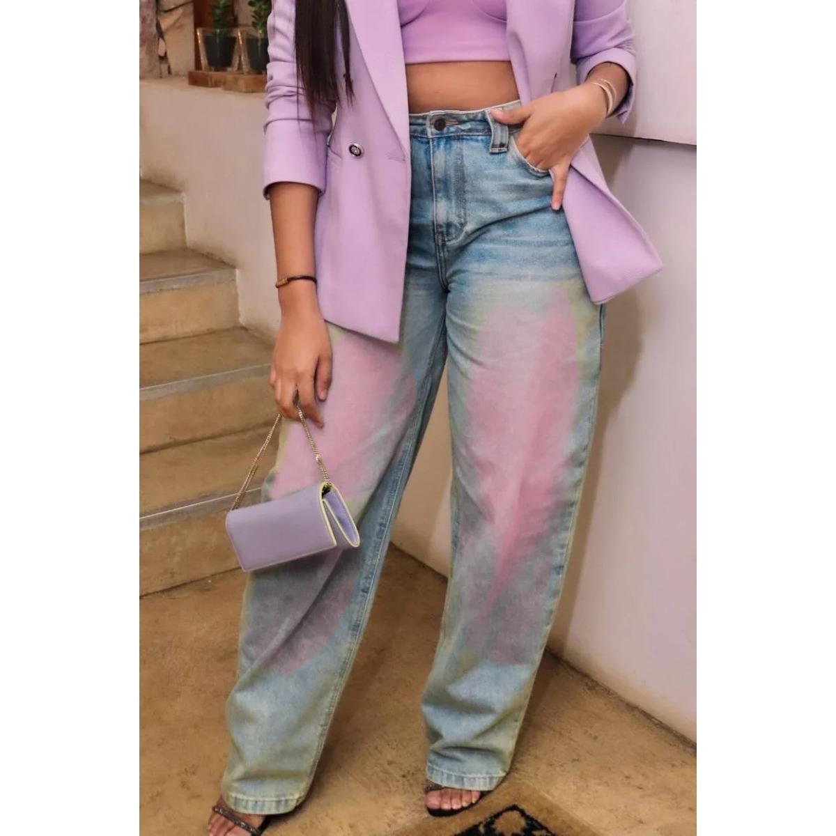 European American Style Mid Waist Printed Powder Blusher Color Wash Straight Jeans Trousers For Women S синий
European American Style Mid Waist Printed Powder Blusher Color Wash Straight Jeans Trousers For Women S синий