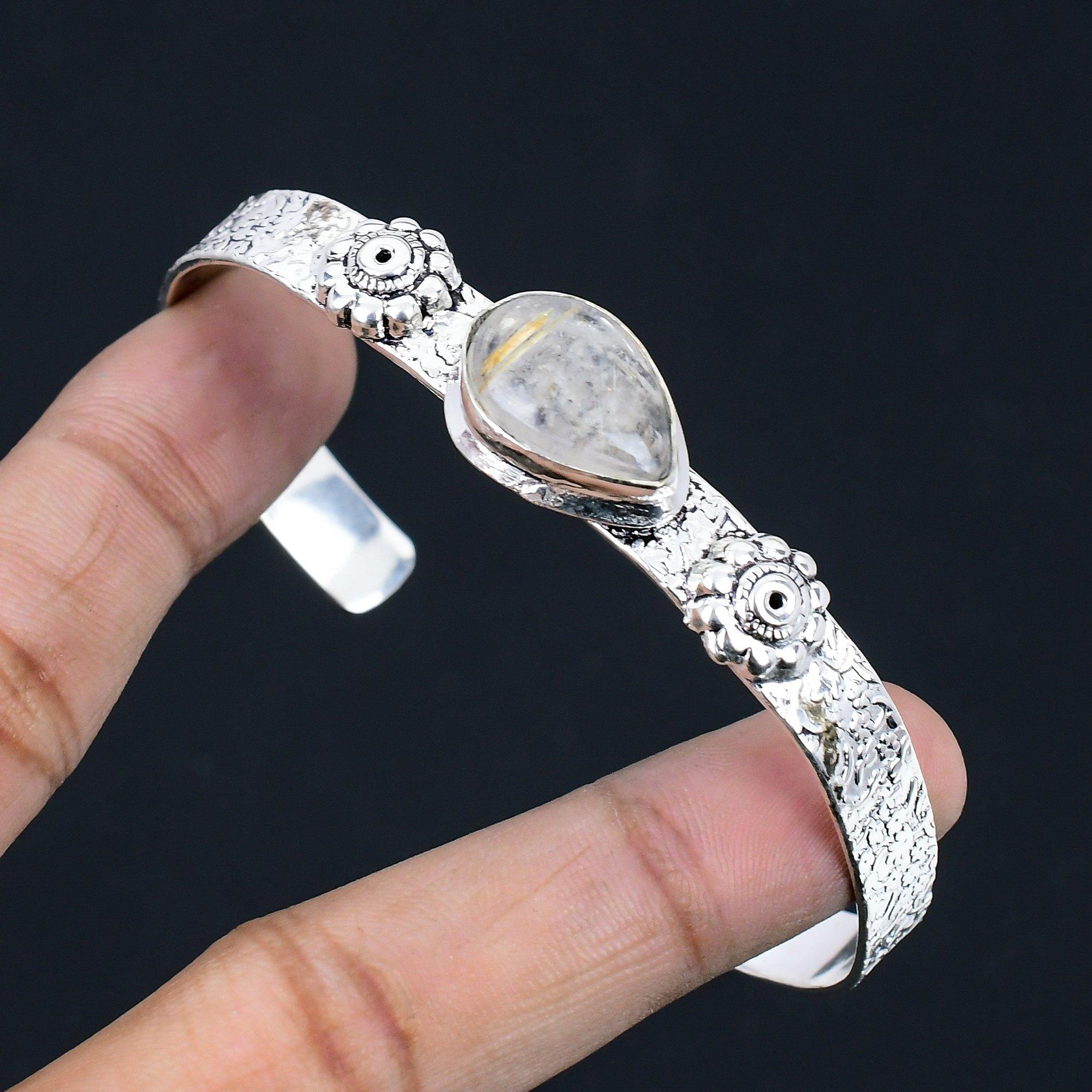 Womens day Deal Sterling Silver Natural Golden Rutile Artisan Bangle Bracelet Adjustable
Womens day Deal Sterling Silver Natural Golden Rutile Artisan Bangle Bracelet Adjustable