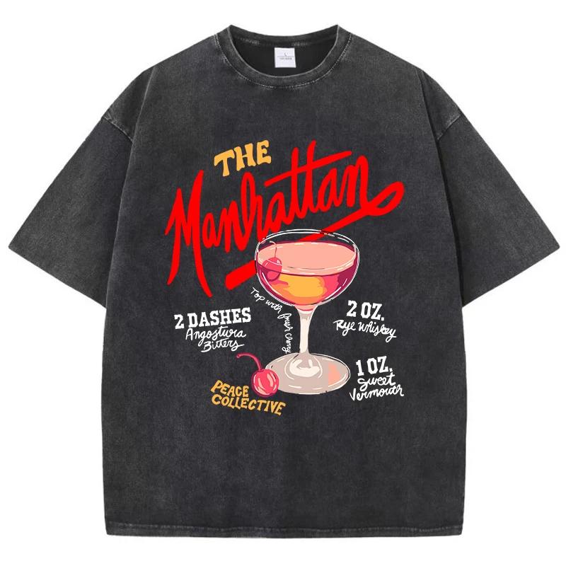 Oversized Women Washed T-Shirts The Manhattan Cherry Cocktail Printed Tee Shirts Distressed Crewneck Cotton Tees Clothes S
Oversized Women Washed T-Shirts The Manhattan Cherry Cocktail Printed Tee Shirts Distressed Crewneck Cotton Tees Clothes S