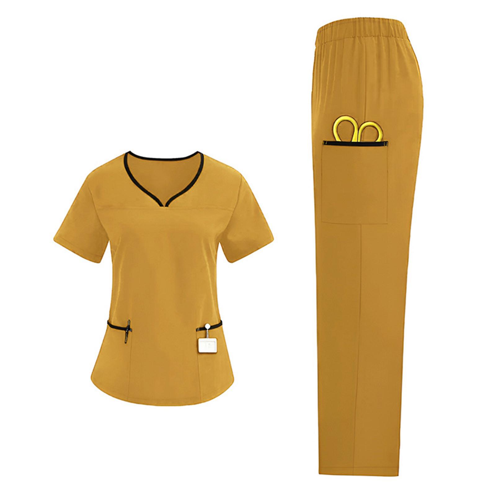 Ladies Loose And Comfortable V-neck Short Sleeved Workwear With Multiple Pockets Suit Set XL жовтий
Ladies Loose And Comfortable V-neck Short Sleeved Workwear With Multiple Pockets Suit Set XL жовтий