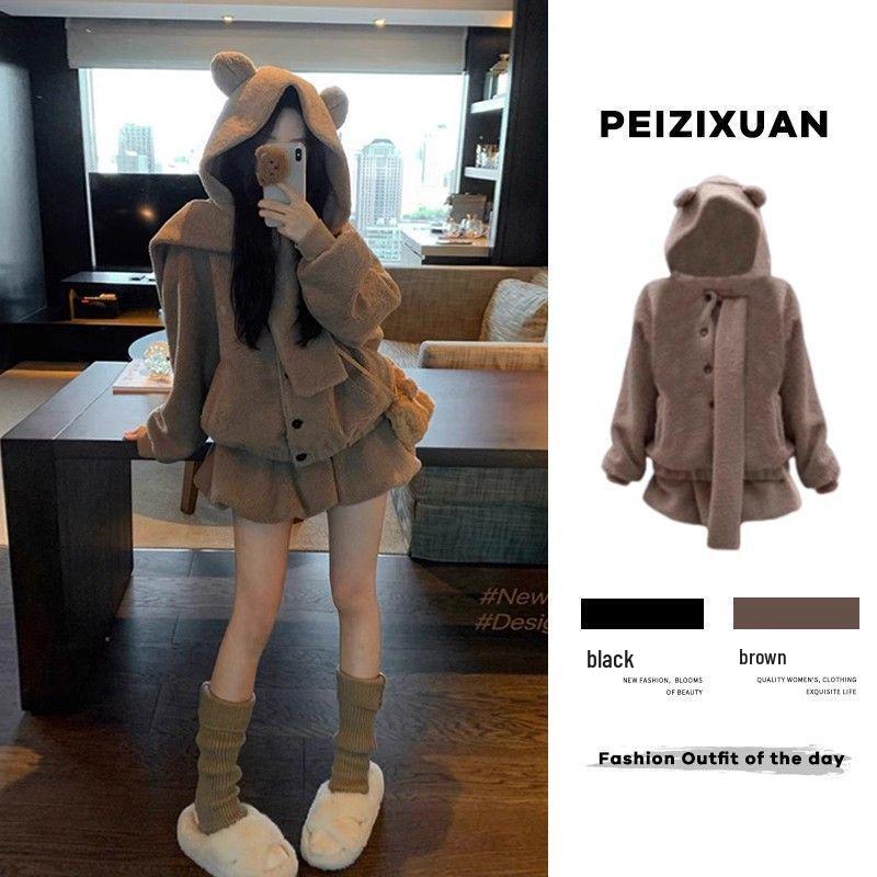 Women s Plush Lamb Hooded Neck Warmer with Skirt Set - Stylish and Cozy for Spring, Autumn, and Winter XL for 120-135 lbs хаки
Women s Plush Lamb Hooded Neck Warmer with Skirt Set - Stylish and Cozy for Spring, Autumn, and Winter XL for 120-135 lbs хаки