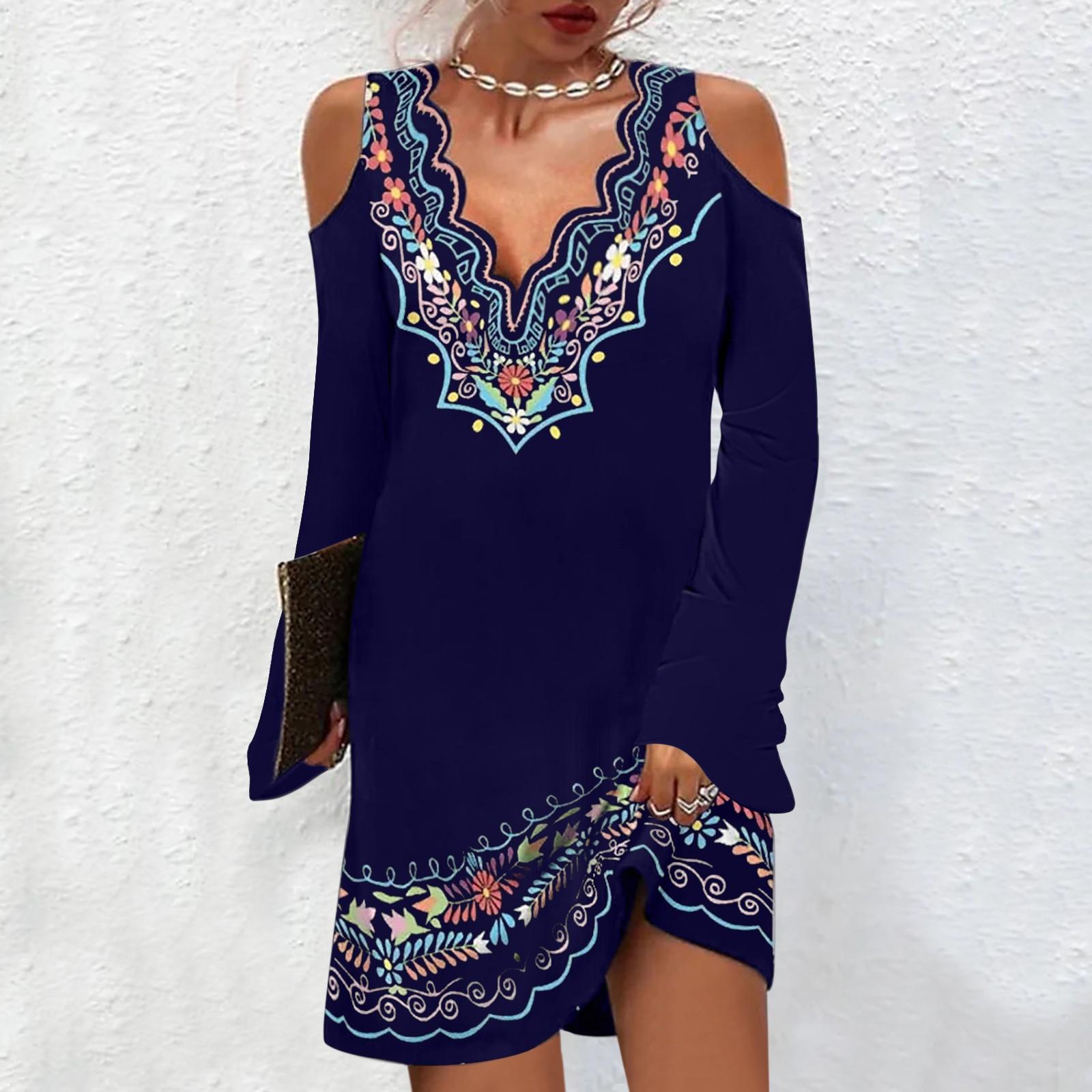Women s Retro Printing Dew Shoulder V-Neck Long Sleeve Ethnic Comfy Casual Dress XL
Women s Retro Printing Dew Shoulder V-Neck Long Sleeve Ethnic Comfy Casual Dress XL