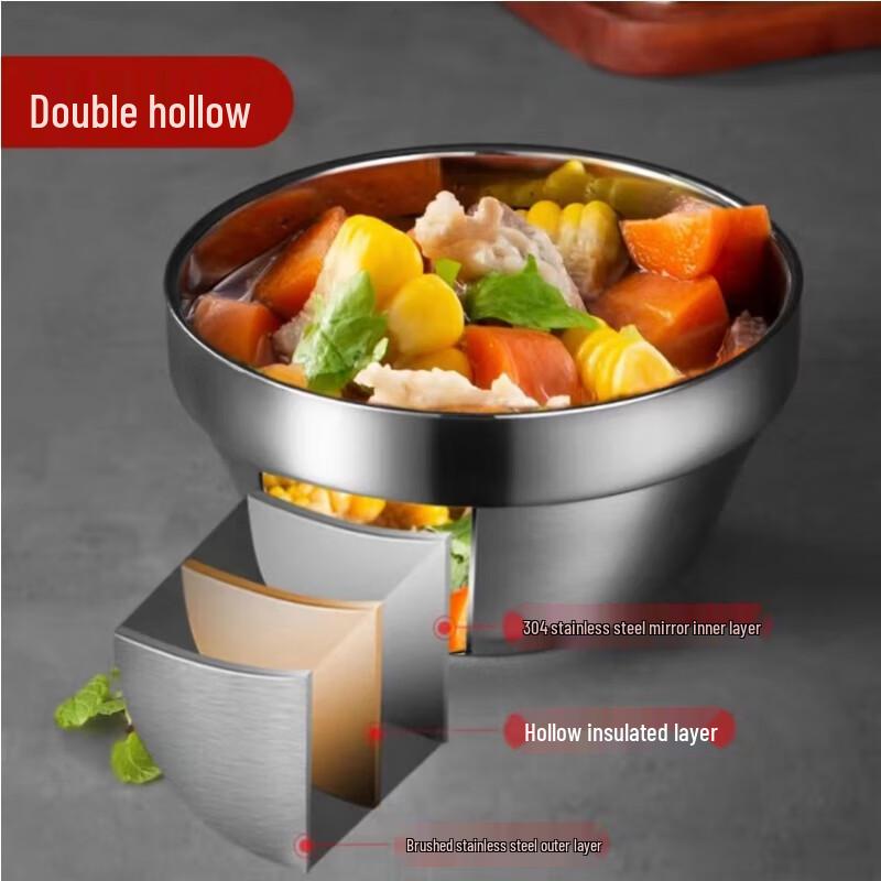 ZHOUYUEHENGSHENG 304 Stainless Steel Double-Layer Insulated Bowl
ZHOUYUEHENGSHENG 304 Stainless Steel Double-Layer Insulated Bowl