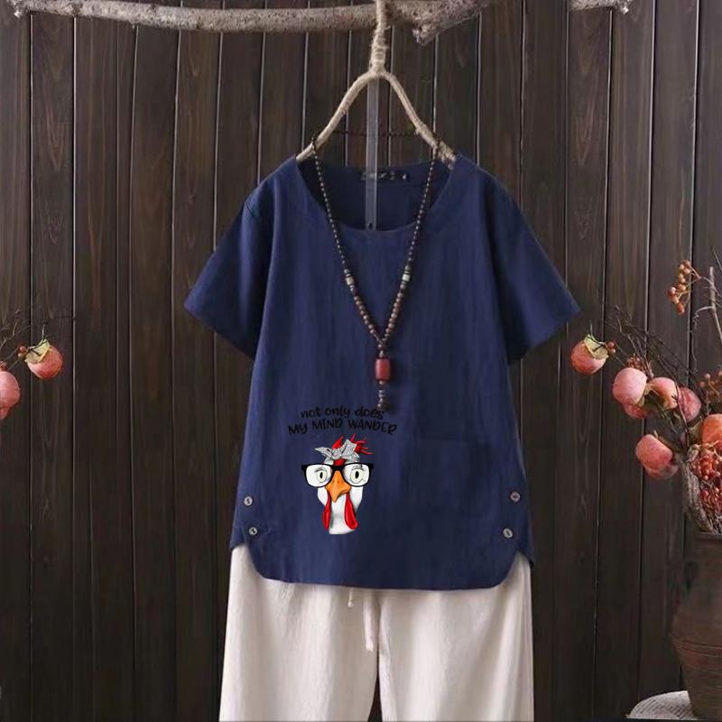 Женская мода с принтом курицы, летняя повседневная свободная футболка с коротким рукавом, летняя блузка, топы 4XL темно-синий
Женская мода с принтом курицы, летняя повседневная свободная футболка с коротким рукавом, летняя блузка, топы 4XL темно-синий