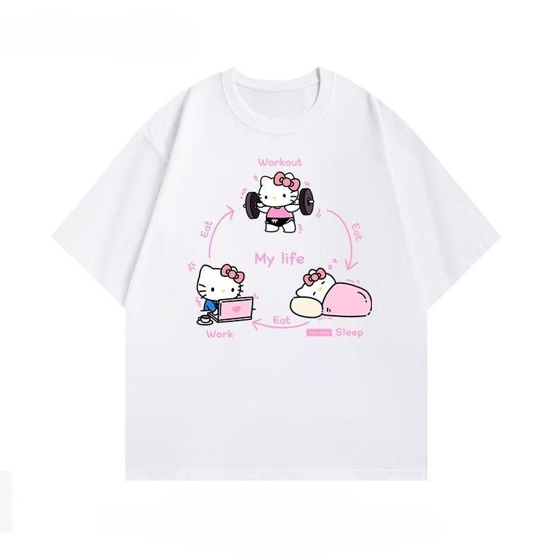 2026 Summer Hello Kitty Graphic TShirt 100 Cotton Unisex Casual Wear Cute Funny Cycle Print Beige Loose Short Sleeve Kids Tops S
2026 Summer Hello Kitty Graphic TShirt 100 Cotton Unisex Casual Wear Cute Funny Cycle Print Beige Loose Short Sleeve Kids Tops S