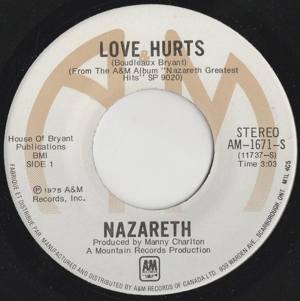 7inch Record NAZARETH Love Hurts AM1671S AM 1975 Canada Rock Used
7inch Record NAZARETH Love Hurts AM1671S AM 1975 Canada Rock Used