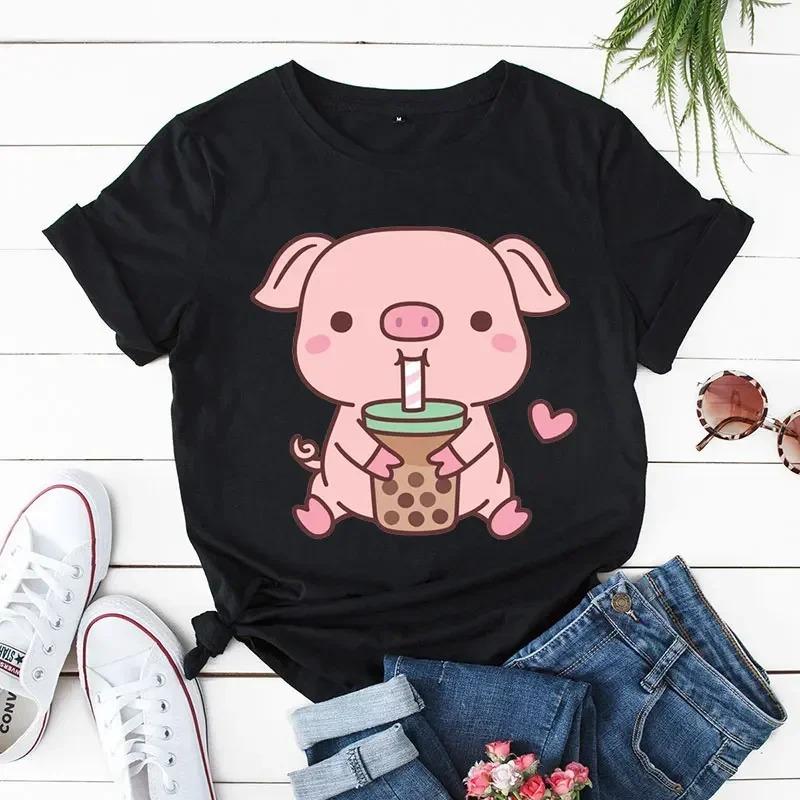 Cute Harajuku Y2K Tops Clothing Pig Boba Tea Print Women Casual Tshirts Kawaii Pink Pig Tshirts Fashion Trend Tee Tops 4XL
Cute Harajuku Y2K Tops Clothing Pig Boba Tea Print Women Casual Tshirts Kawaii Pink Pig Tshirts Fashion Trend Tee Tops 4XL