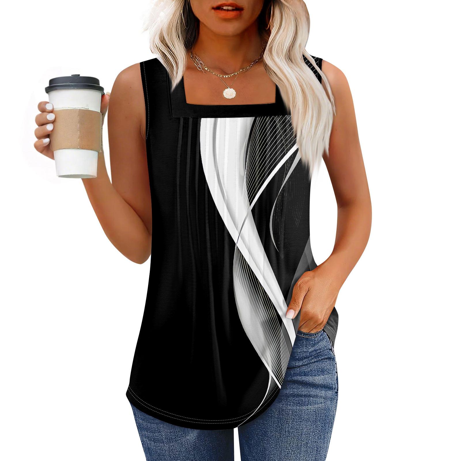 Безрукавка для жінок. Літнє вбрання. Блузки з принтом без рукавів. Повсякденні вільні сорочки. Плісе. Квадратна горловина. XL чорний
Безрукавка для жінок. Літнє вбрання. Блузки з принтом без рукавів. Повсякденні вільні сорочки. Плісе. Квадратна горловина. XL чорний