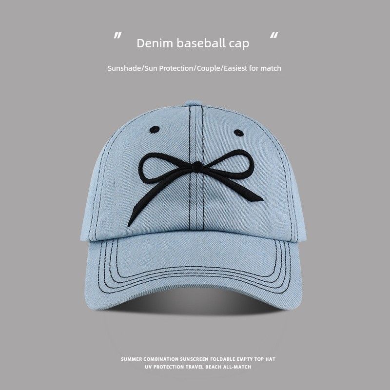 Embroider Bows Denim Baseball Cap Female Summer Outdoor Face-Showing Primary School Student Sun Protection Hat Fashion Casual Peaked Cap C3769 light blue M(56-58cm)
Embroider Bows Denim Baseball Cap Female Summer Outdoor Face-Showing Primary School Student Sun Protection Hat Fashion Casual Peaked Cap C3769 light blue M(56-58cm)