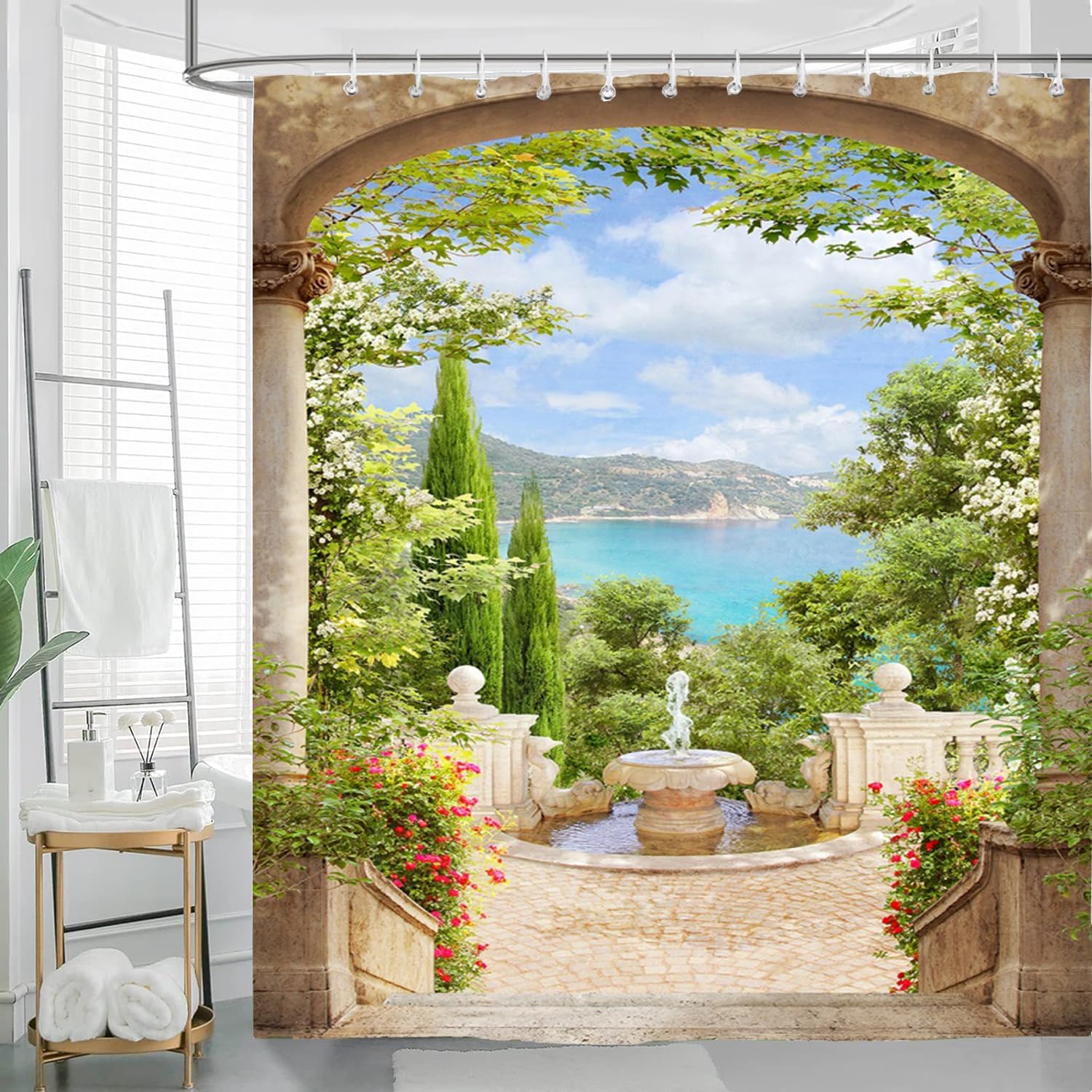 3D Landscape Garden Shower Curtain With Hook Floral Bathroom Decorative Shower Curtain Waterproof 180X 180Cm W60H190(CM)-1 Pcs
3D Landscape Garden Shower Curtain With Hook Floral Bathroom Decorative Shower Curtain Waterproof 180X 180Cm W60H190(CM)-1 Pcs