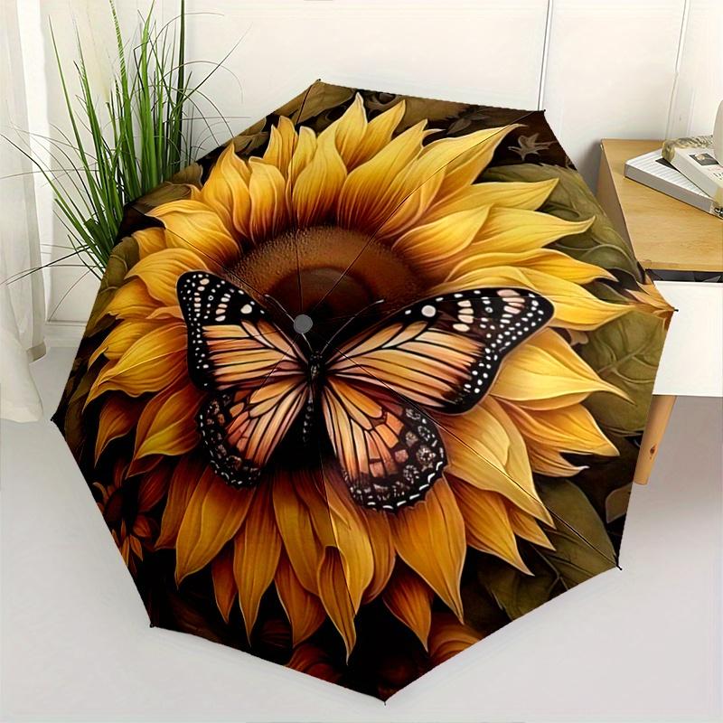 1pc Sunflower & Butterfly Pattern Umbrella, Fashionable, Personalized, High-Value Folding Umbrella, a Must-Have for Summer, 8-Rib Durable Ir
1pc Sunflower & Butterfly Pattern Umbrella, Fashionable, Personalized, High-Value Folding Umbrella, a Must-Have for Summer, 8-Rib Durable Ir