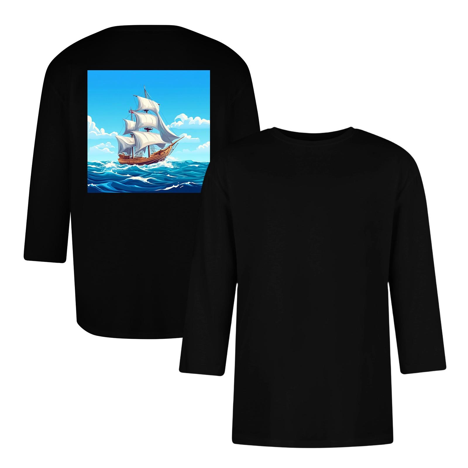 Men s casual and fashionable printed round-neck three-quarter sleeve top T-shirt XL чорний
Men s casual and fashionable printed round-neck three-quarter sleeve top T-shirt XL чорний
