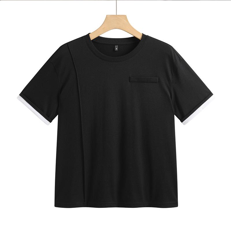 Женская футболка с коротким рукавом, свободного кроя, в стиле колор-блок, на весну/лето 2025 XL чёрный
Женская футболка с коротким рукавом, свободного кроя, в стиле колор-блок, на весну/лето 2025 XL чёрный