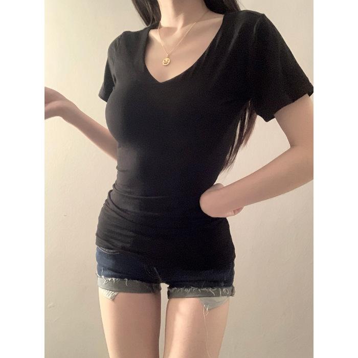 Special Design Sense Niche Pure Desire V-Neck Slim-fit Short Sleeve T-Shirt Women s Summer New Shoulder Waist Skinny Top XL чорний
Special Design Sense Niche Pure Desire V-Neck Slim-fit Short Sleeve T-Shirt Women s Summer New Shoulder Waist Skinny Top XL чорний