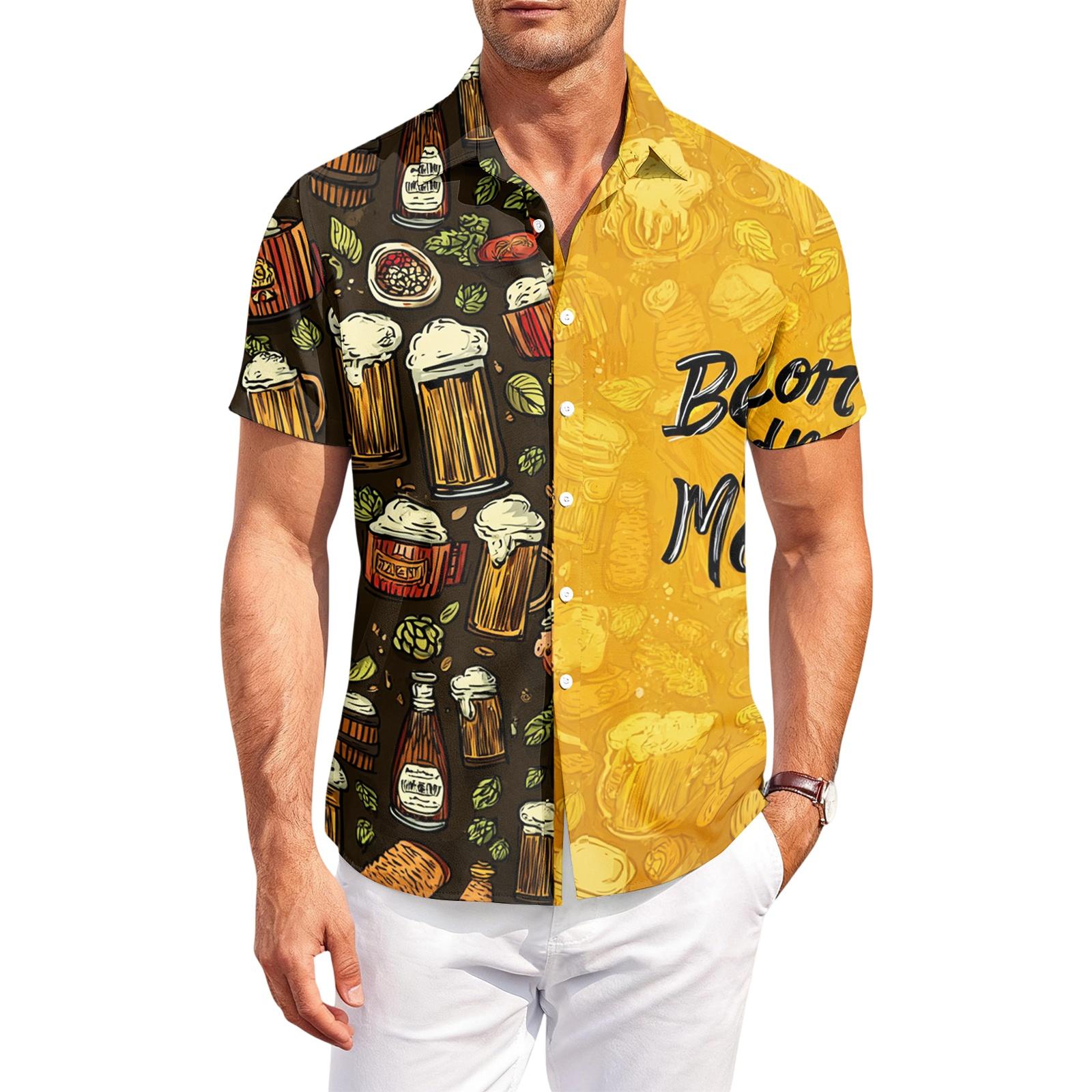 Men s Casual Loose Fit Short Sleeve Button Down Shirt with Beer Pattern Printed Design for Summer Outdoor Wear and Daily Use M кофейный
Men s Casual Loose Fit Short Sleeve Button Down Shirt with Beer Pattern Printed Design for Summer Outdoor Wear and Daily Use M кофейный