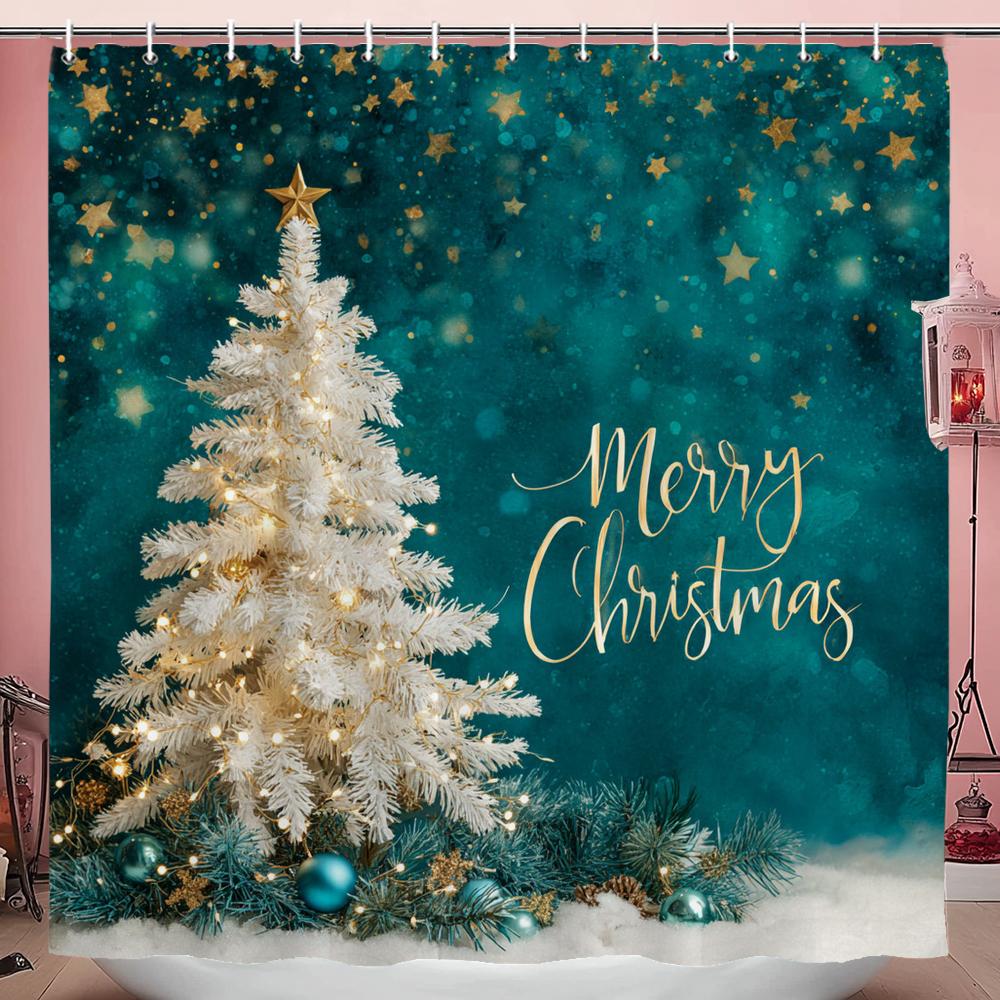 Christmas Shower Curtain With Hooks, Snowflake Christmas Tree Shower Curtain Home For Decoration Holiday Christmas Curtain W60H190(CM)-1 Pcs
Christmas Shower Curtain With Hooks, Snowflake Christmas Tree Shower Curtain Home For Decoration Holiday Christmas Curtain W60H190(CM)-1 Pcs