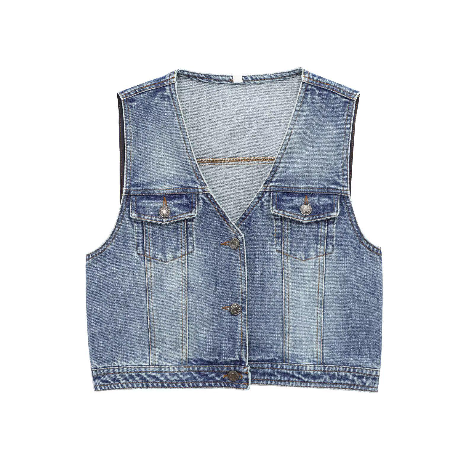 2025 Spring V-Neck Sleeveless Denim Vest - European & American Style Women s Fashion Trend M світло-синій колір
2025 Spring V-Neck Sleeveless Denim Vest - European & American Style Women s Fashion Trend M світло-синій колір