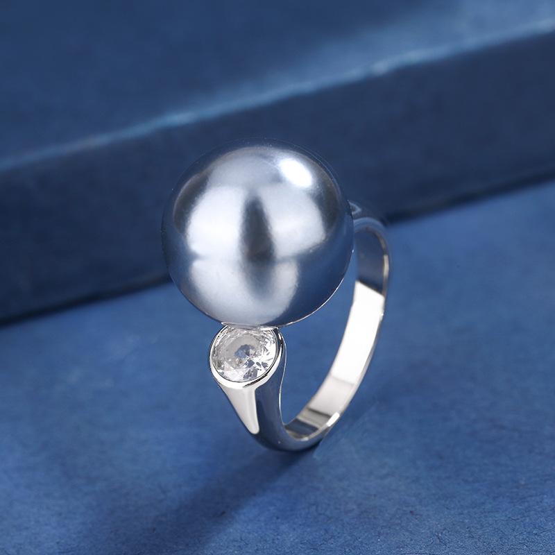 Ювелирные изделия Медь Позолоченная Имитация Жемчуга Простое Кольцо Ветер Женское 14 мм