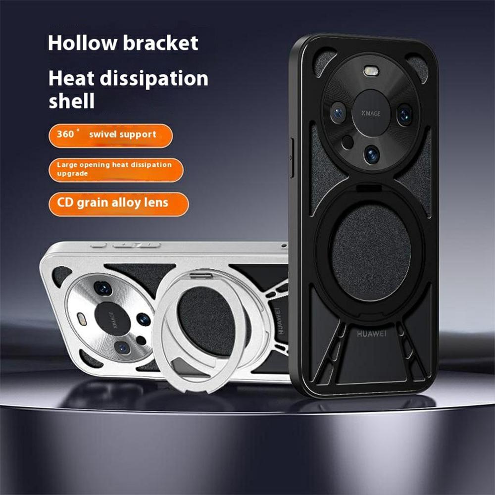 For Huawei Mate 60 Case Magnetic Kickstand Hollow Heat Dissipation Silicone+PC+Metal Bumper Phone Cover Silver
For Huawei Mate 60 Case Magnetic Kickstand Hollow Heat Dissipation Silicone+PC+Metal Bumper Phone Cover Silver