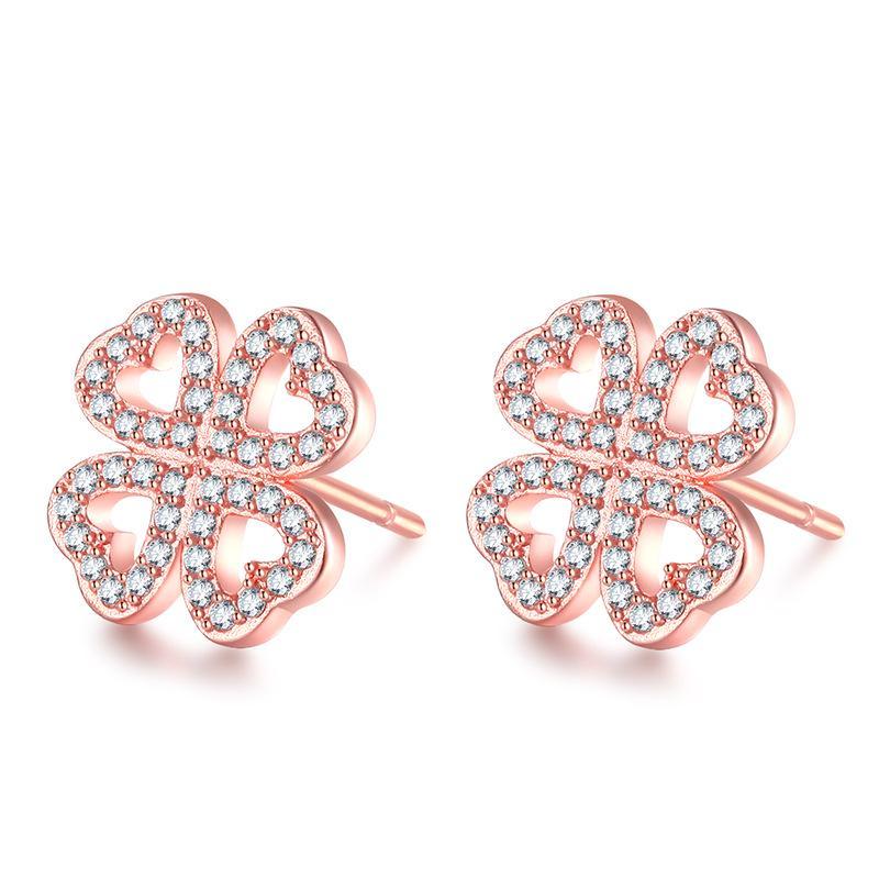Earrings, Four-Leaf Clover Love Want To Drill Stud Earrings, Super Flash Zircon Earrings. рожевий колір золота
Earrings, Four-Leaf Clover Love Want To Drill Stud Earrings, Super Flash Zircon Earrings. рожевий колір золота