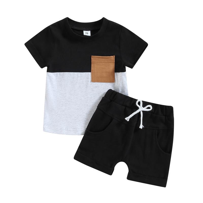 Baby Boys Summer Clothing Sets Short Sleeve Contrast Color Tops + Solid Color Drawstring Shorts 2pcs Outfit 90 чорний
Baby Boys Summer Clothing Sets Short Sleeve Contrast Color Tops + Solid Color Drawstring Shorts 2pcs Outfit 90 чорний