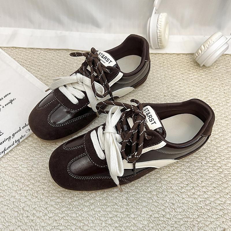 Модная Новая Универсальная Женская Обувь Модный Темперамент Женская Повседневная Обувь Классические Немецкие Тренировочные Кроссовки Противоскользящие Простые Одинарные Туфли 35 коричневый