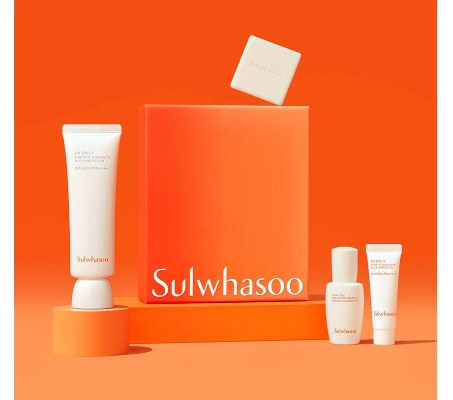 Sulwhasoo UV Daily Essential Sunscreen Multi-Protection Set 4 Items SPF50+ PA++++ +RANDOM GIFT
Sulwhasoo UV Daily Essential Sunscreen Multi-Protection Set 4 Items SPF50+ PA++++ +RANDOM GIFT