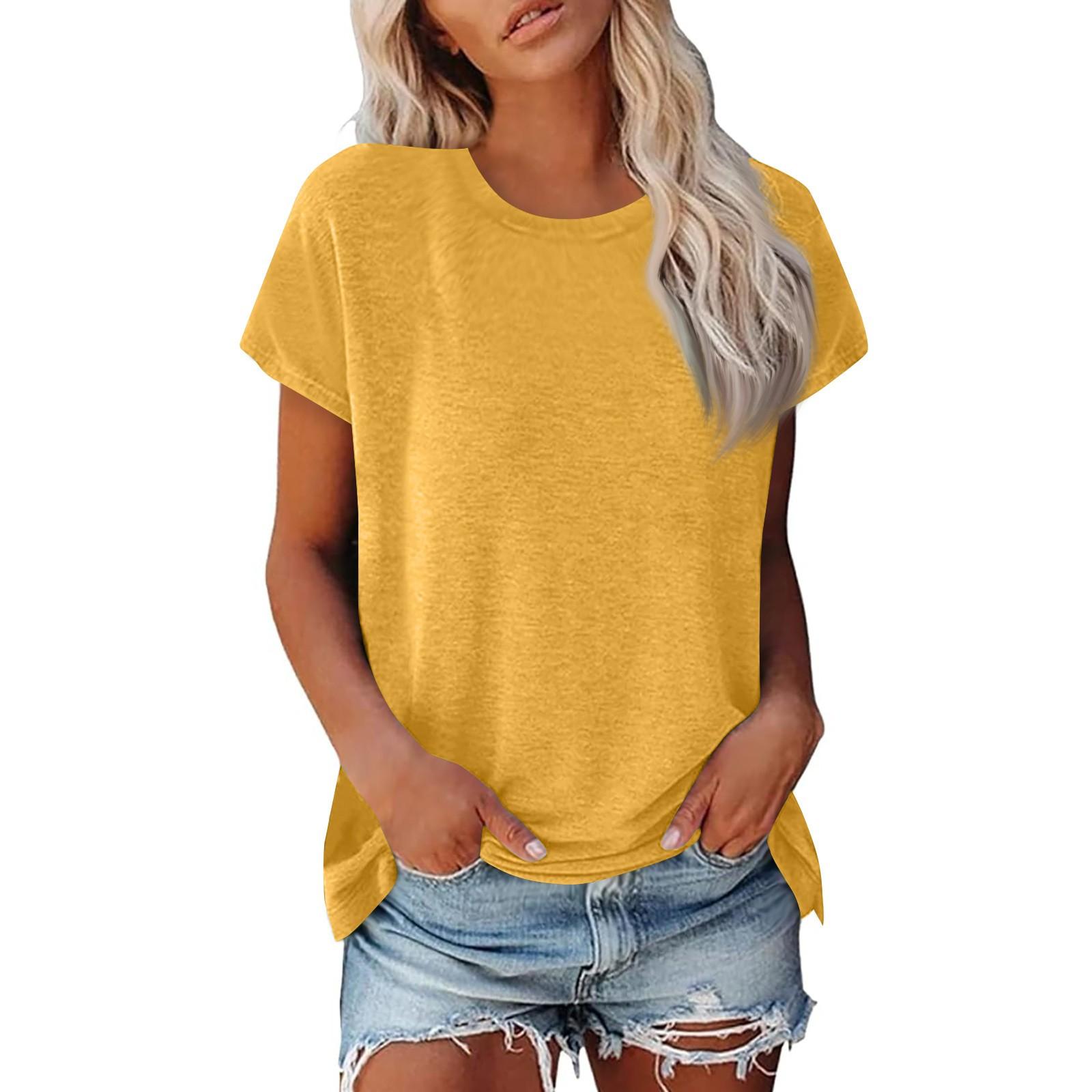 Жіноча літня повсякденна базова футболка з круглим вирізом Однотонні бавовняні повсякденні жіночі топи з короткими рукавами Топи Спортивна сорочка XXL помаранчевий
Жіноча літня повсякденна базова футболка з круглим вирізом Однотонні бавовняні повсякденні жіночі топи з короткими рукавами Топи Спортивна сорочка XXL помаранчевий