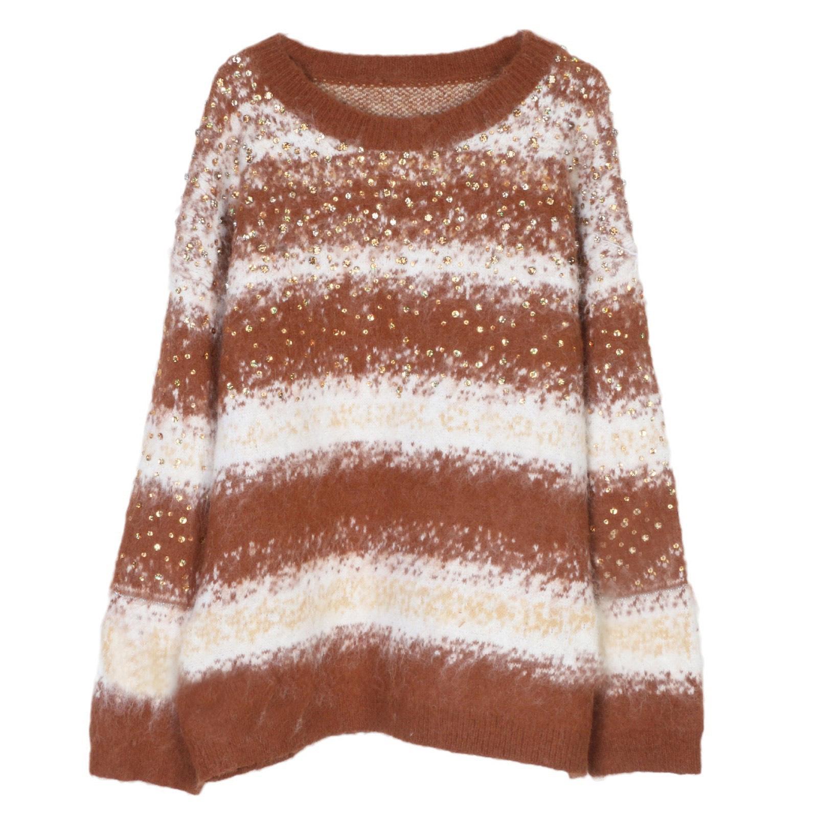 Women s Rhinestone Stripe Loose Sweater - High-End Autumn/Winter Fashion Pullover, Korean Style Small
Women s Rhinestone Stripe Loose Sweater - High-End Autumn/Winter Fashion Pullover, Korean Style Small
