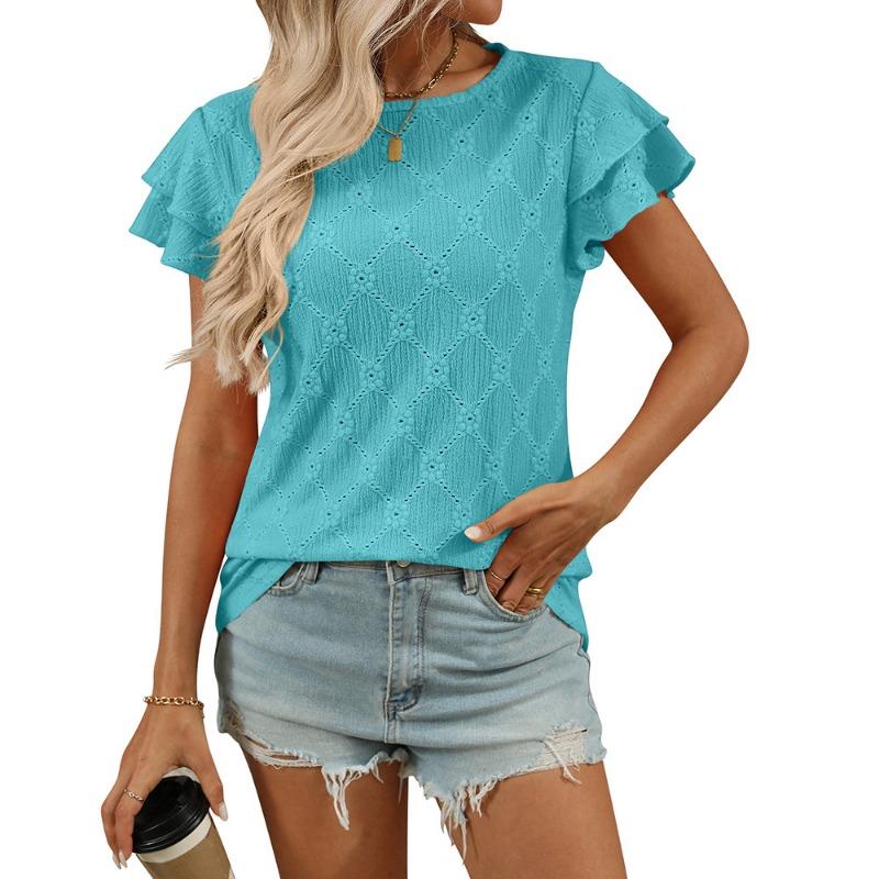 Новая однотонная футболка с круглым вырезом, короткими рукавами и вырезами на женскую весну и лето XXL бирюзовый зеленый
Новая однотонная футболка с круглым вырезом, короткими рукавами и вырезами на женскую весну и лето XXL бирюзовый зеленый