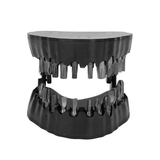 Держатель для сверл в форме зубов, полный открывающийся держатель для отверток с 28 сверлами, черный
Держатель для сверл в форме зубов, полный открывающийся держатель для отверток с 28 сверлами, черный