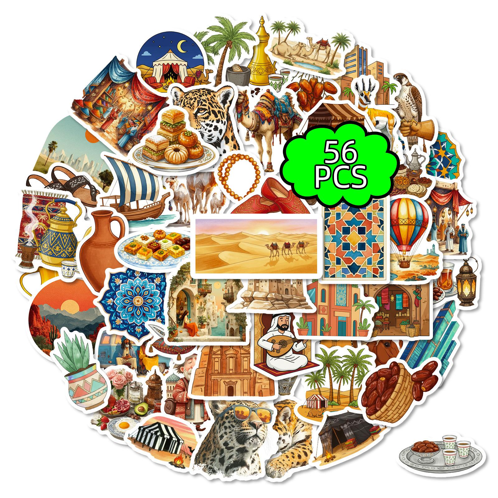 56 Arab Style Creative Stickers Desert Camel Architectural Elements Handbook Notebook Cartoon Stickers
56 Arab Style Creative Stickers Desert Camel Architectural Elements Handbook Notebook Cartoon Stickers