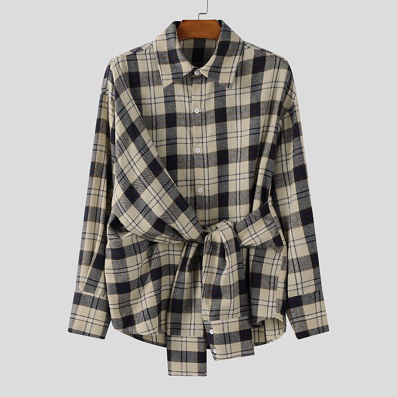 INCERUN Men Spring Turn Down Collar Twisted Long Sleeve Plaid Print Shirts Tops S хаки
INCERUN Men Spring Turn Down Collar Twisted Long Sleeve Plaid Print Shirts Tops S хаки