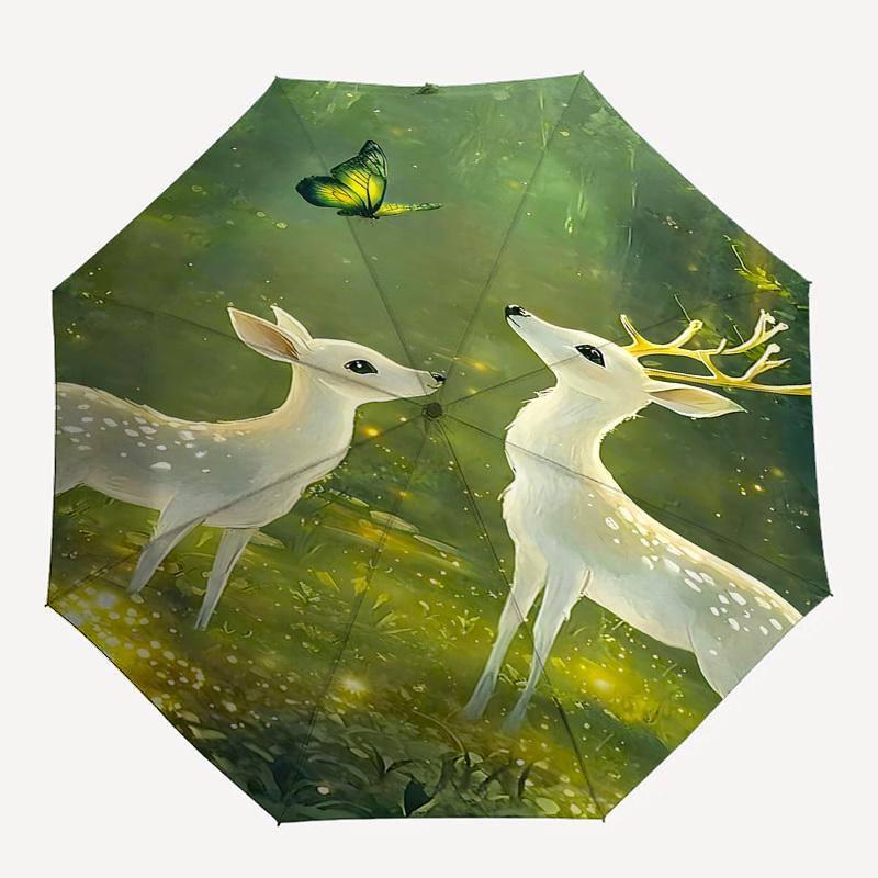 1pc Deer Butterfly umbrella automatic open/close, 8-Rib Durable Frame, Compact Folding Design, Ideal Birthday/Holiday Gift 1188A
1pc Deer Butterfly umbrella automatic open/close, 8-Rib Durable Frame, Compact Folding Design, Ideal Birthday/Holiday Gift 1188A