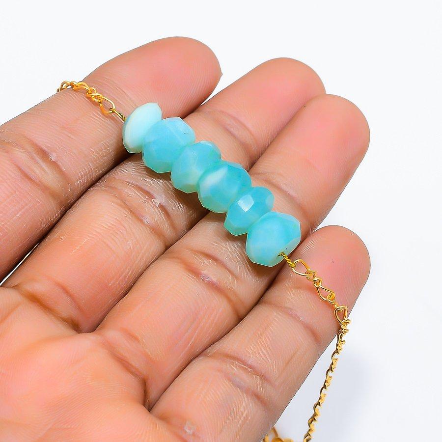 Blue Aragonite Gemstone Handmade 925 Sterling Silver Bracelet 7-8 GK-5047
Blue Aragonite Gemstone Handmade 925 Sterling Silver Bracelet 7-8 GK-5047