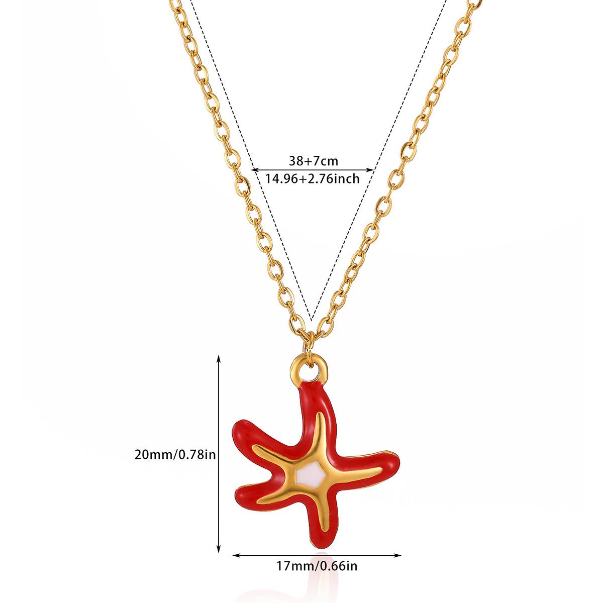 Cute Women Starfish Necklace 18 K Gold Color Charm Beach Tropical Fashion Waterproof Stainless Steel Drip Oil Jewelry Christmas
Cute Women Starfish Necklace 18 K Gold Color Charm Beach Tropical Fashion Waterproof Stainless Steel Drip Oil Jewelry Christmas