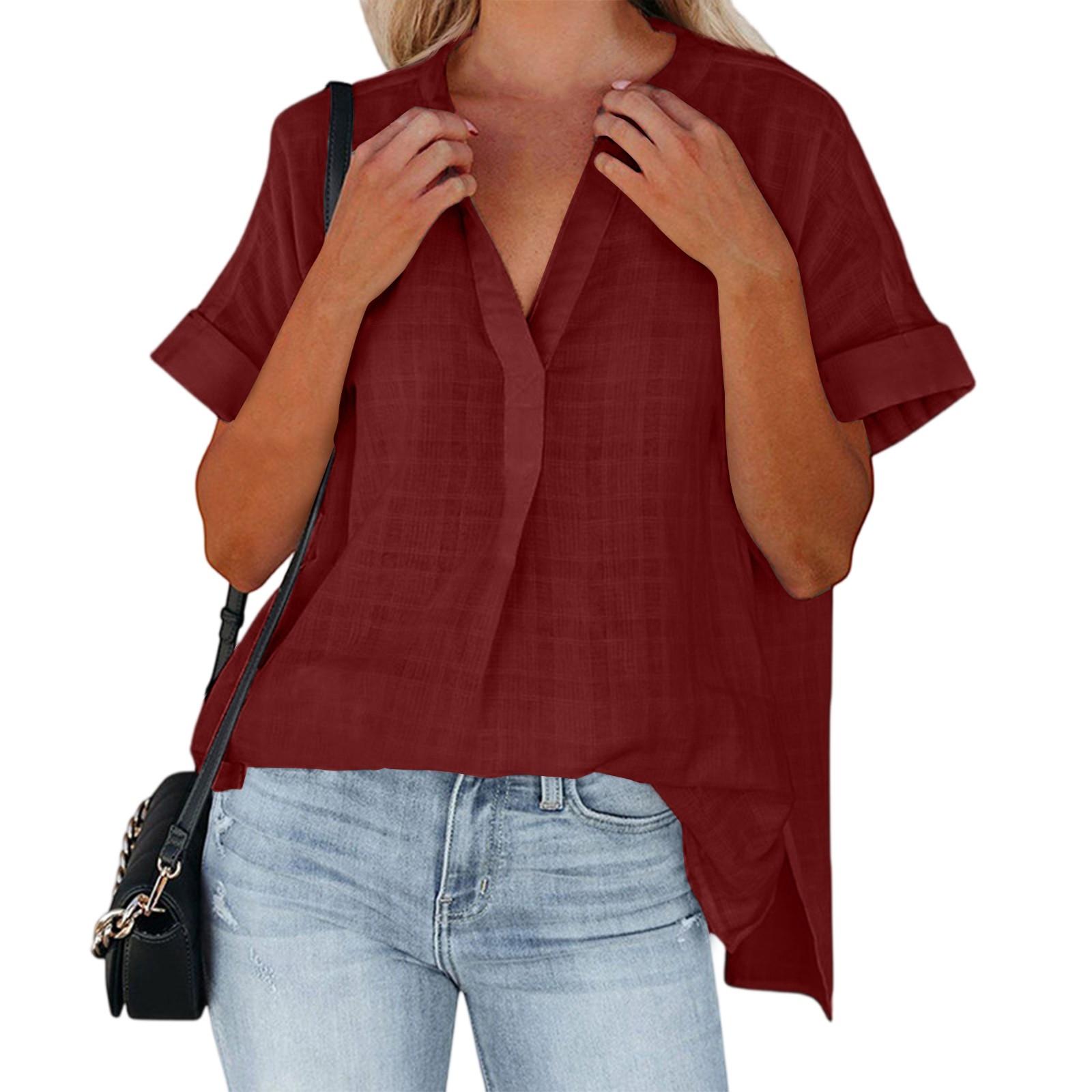 Ladies Casual Fashion V-Neck Short Sleeve Top S винний
Ladies Casual Fashion V-Neck Short Sleeve Top S винний