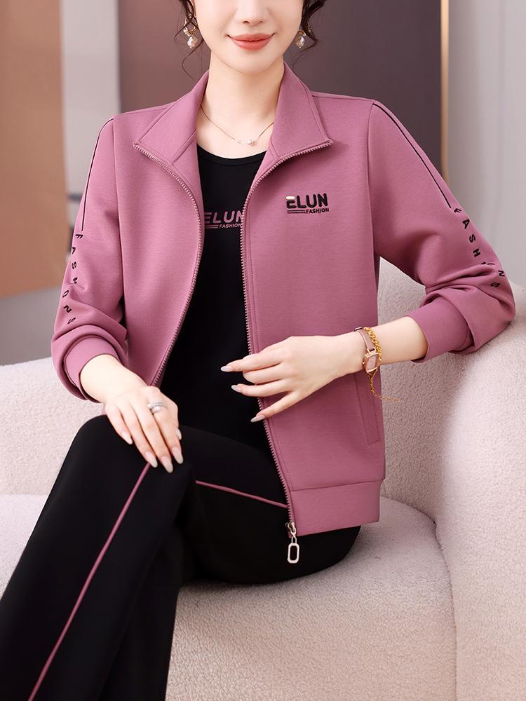 Бавовняний спортивний костюм для мами: Жіночий кардиган-куртка для бігу в корейському стилі, повсякденний, вільний крій, весна/осінь 3XL (130-140 jin)
Бавовняний спортивний костюм для мами: Жіночий кардиган-куртка для бігу в корейському стилі, повсякденний, вільний крій, весна/осінь 3XL (130-140 jin)