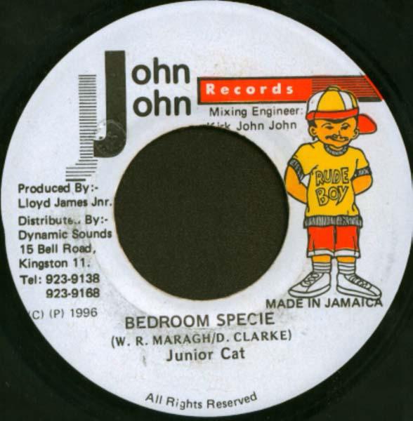 7inch Record JUNIOR CAT Bedroom Specie none John John Recor 1996 Jamaica Reggae Ska Dub Used
7inch Record JUNIOR CAT Bedroom Specie none John John Recor 1996 Jamaica Reggae Ska Dub Used