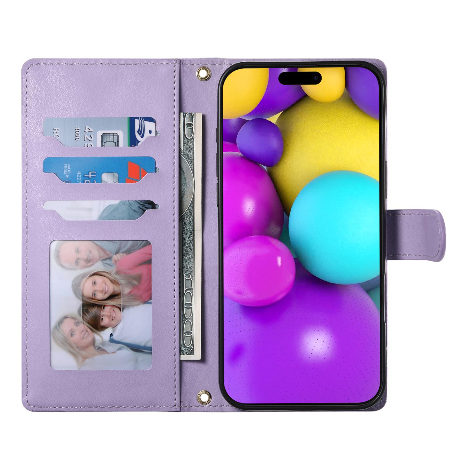 For iPhone 16 Plus Case Rhombus Stitching Wallet Stand Leather Phone Cover with Long/Short Strap Purple
For iPhone 16 Plus Case Rhombus Stitching Wallet Stand Leather Phone Cover with Long/Short Strap Purple